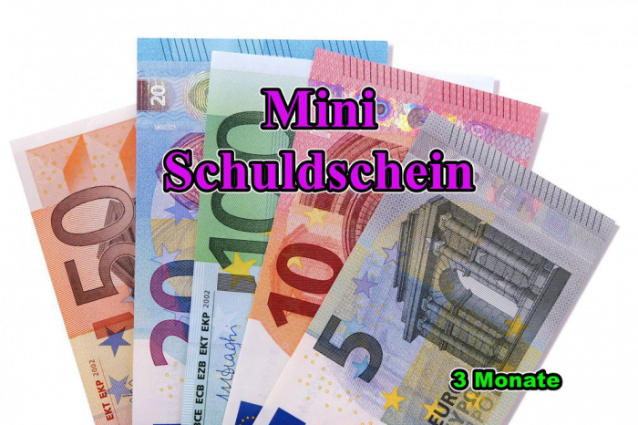 Mini Schuldschein ber 150 Euro